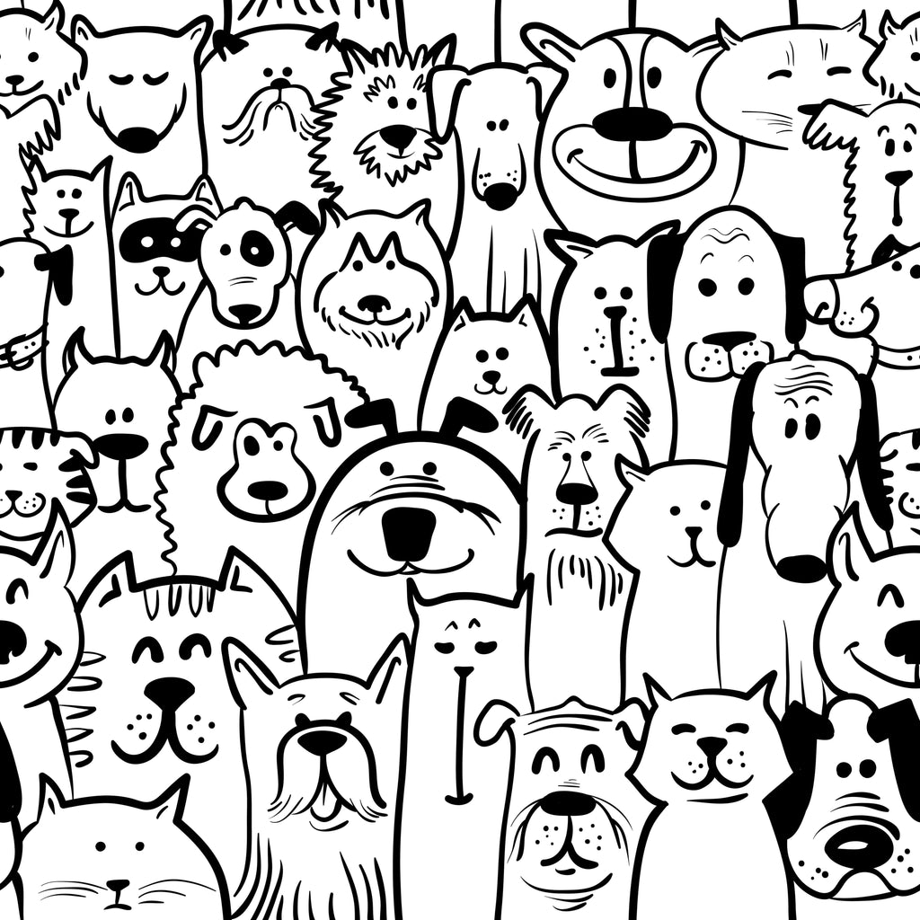 uniQstiQ Kids Cats with Dogs Wallpaper Wallpaper