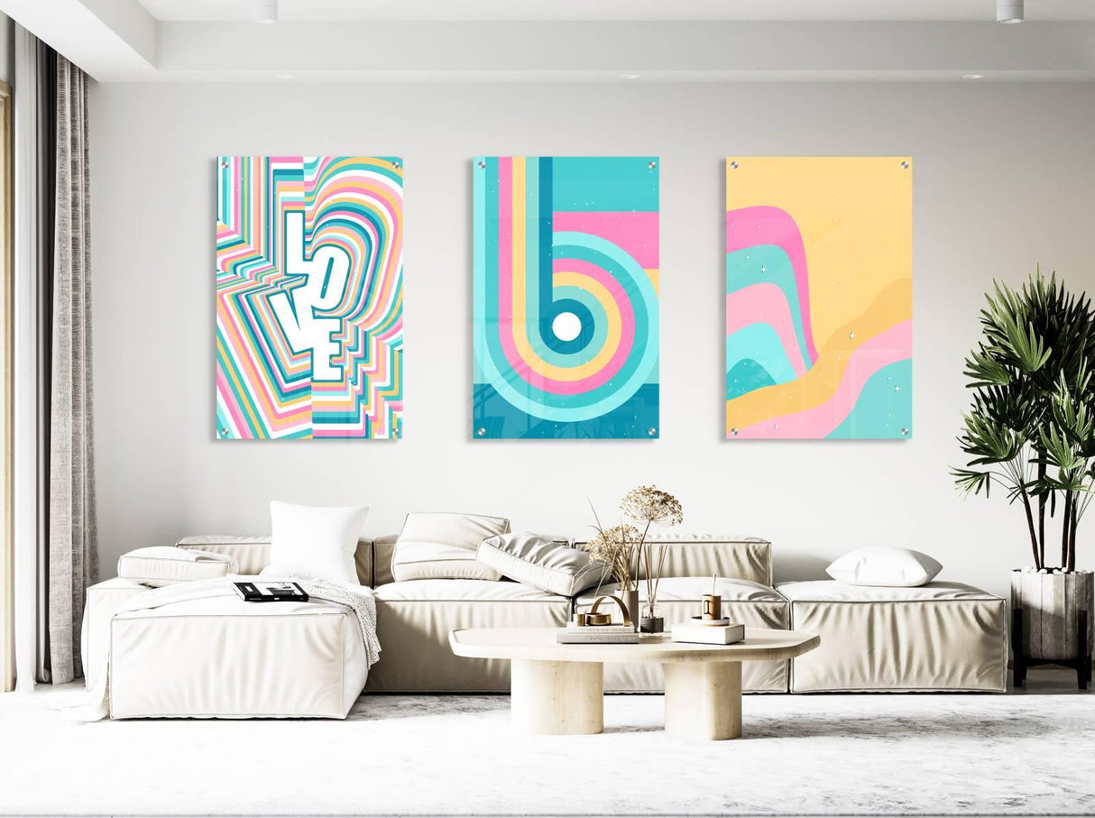 Colorful Design Set of 3 Prints Modern Wall Art Modern Artwork Image 1