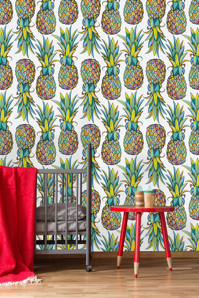 uniQstiQ Kids Colorful Pineapples Wallpaper Wallpaper