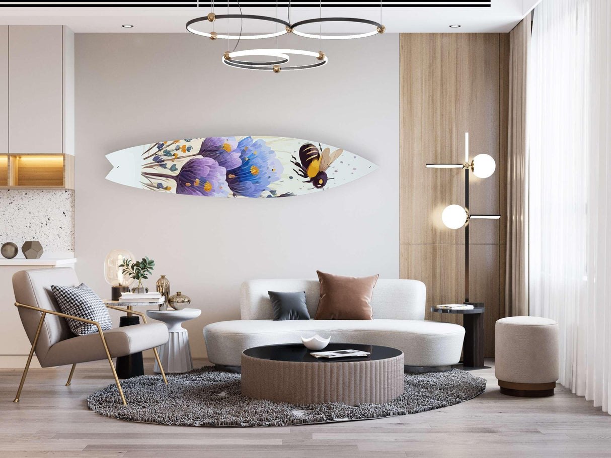 Crazy About Bees Acrylic Surfboard Wall Art - uniqstiq