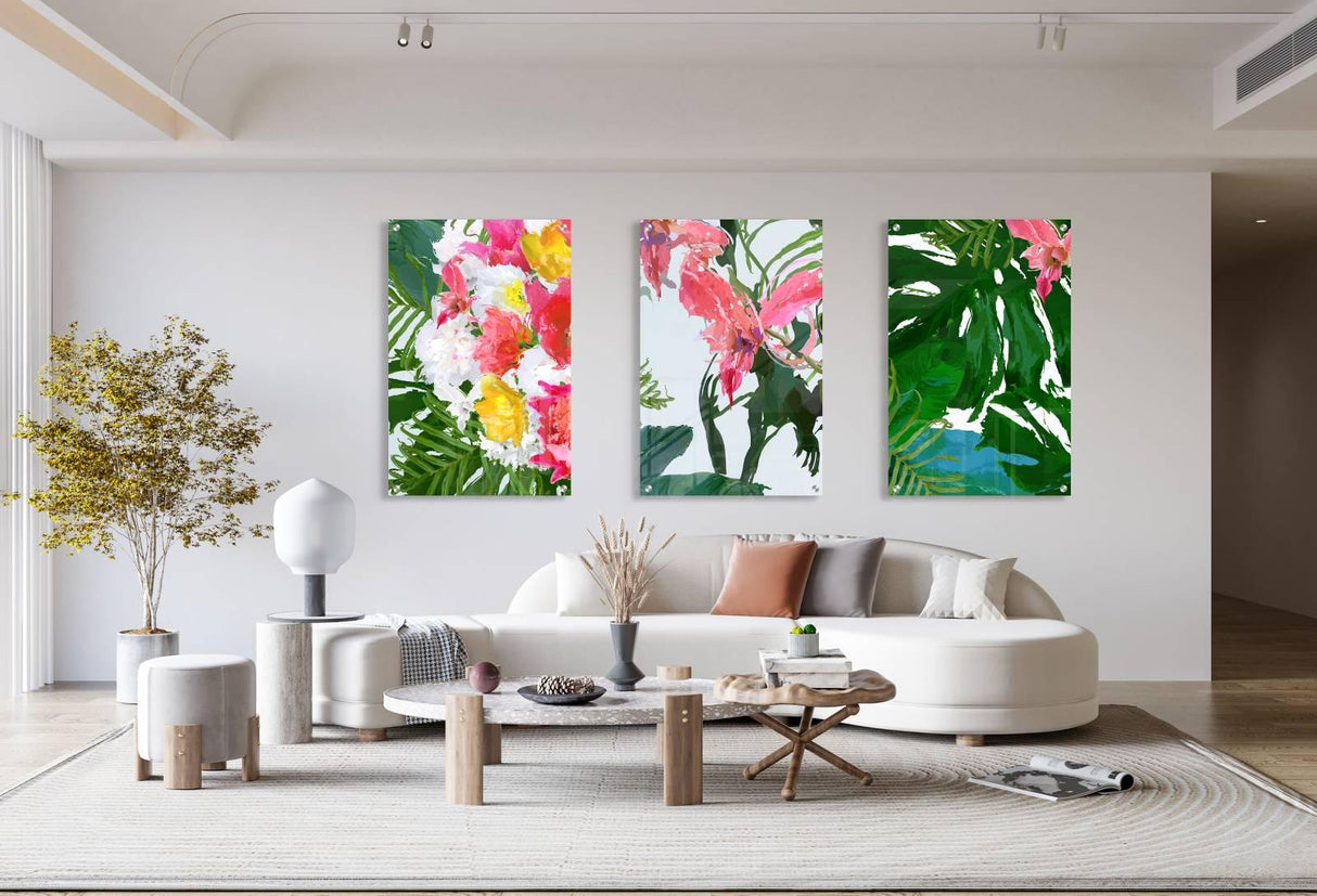 Drawn Flowers Set of 3 Prints Modern Wall Art Modern Artwork Image 2