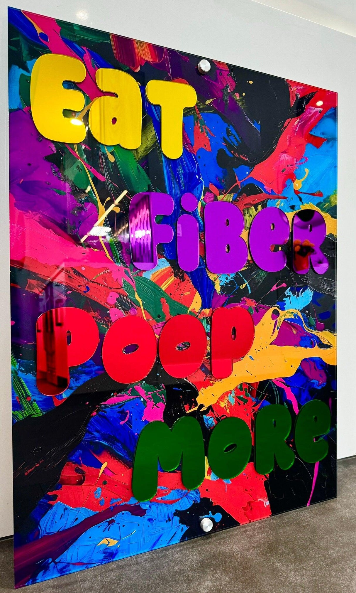 Eat Fiber Poop More Funny Wall Art, Trendy Wall Art, Wall Sculpture, Pop Art, Mid Century Modern Decor, Large Wall Decor, Maximalist Decor - uniqstiq