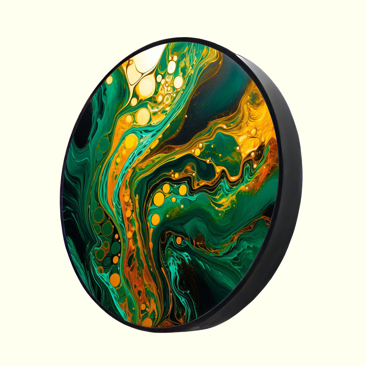 Emerald Wall Decor LED Wall Art Illuminated Round Artwork Living Wall Decor Led Sign Contemporary Art Fluid Art Home decor 2