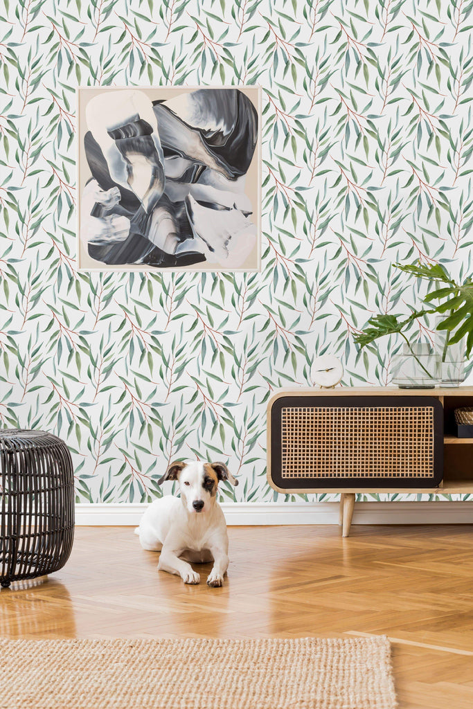 uniQstiQ Botanical Eucalyptus Branches Wallpaper Wallpaper
