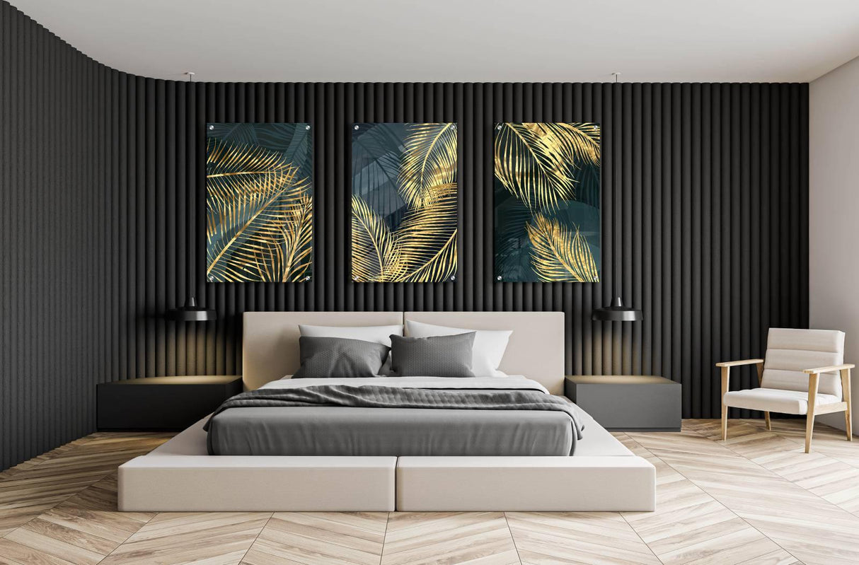 Exotic Leaves Set of 3 Prints Modern Wall Art Modern Artwork Image 1