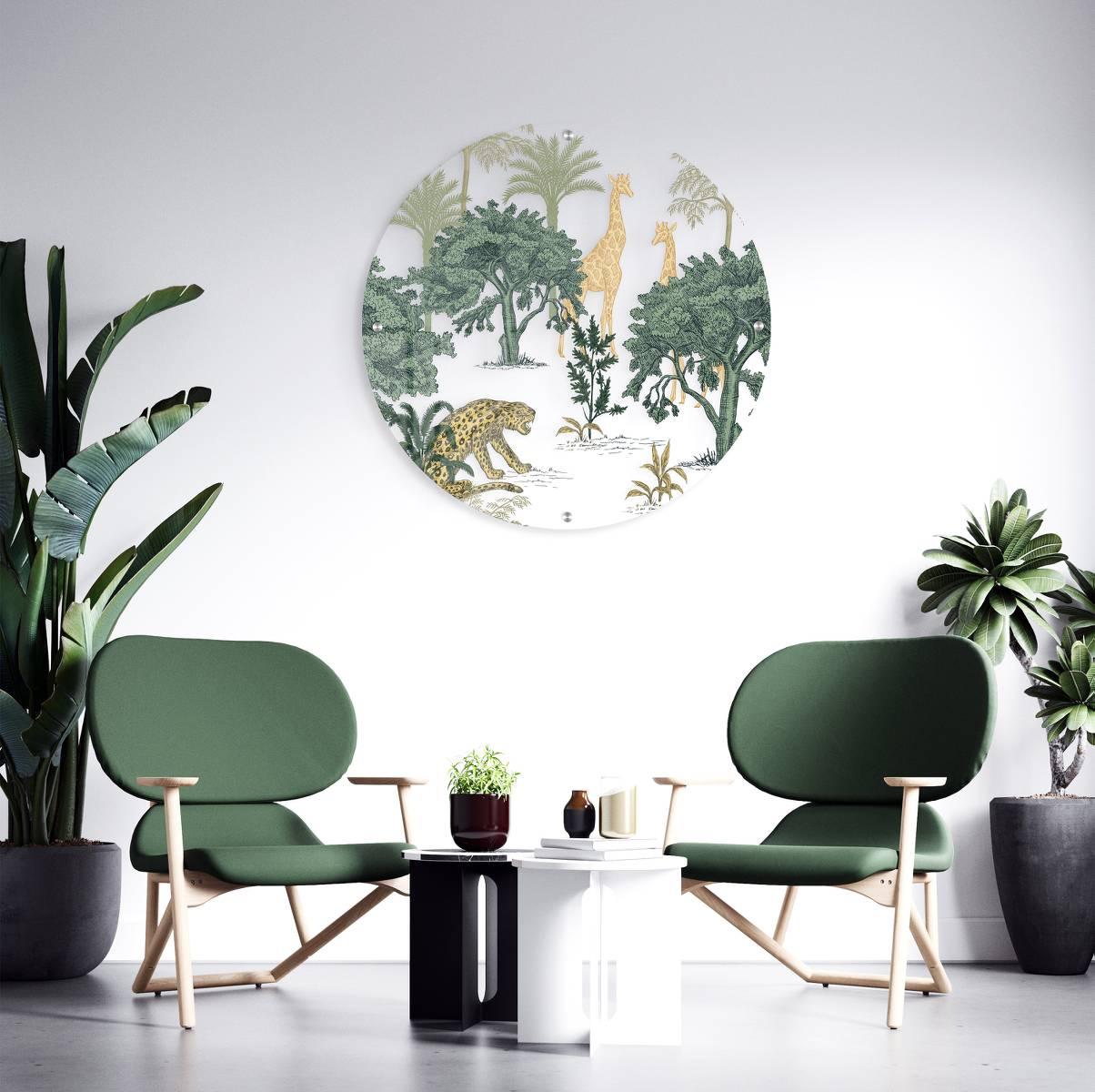 Exotic Pattern Printed Transparent Acrylic Circle - uniqstiq