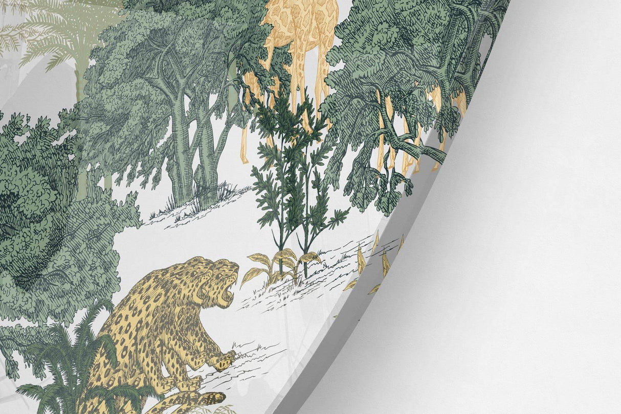 Exotic Pattern Printed Transparent Acrylic Circle - uniqstiq