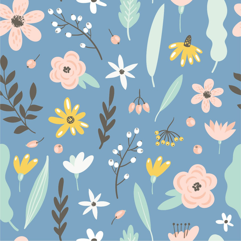 Gently Blue Floral Wallpaper uniQstiQ Floral