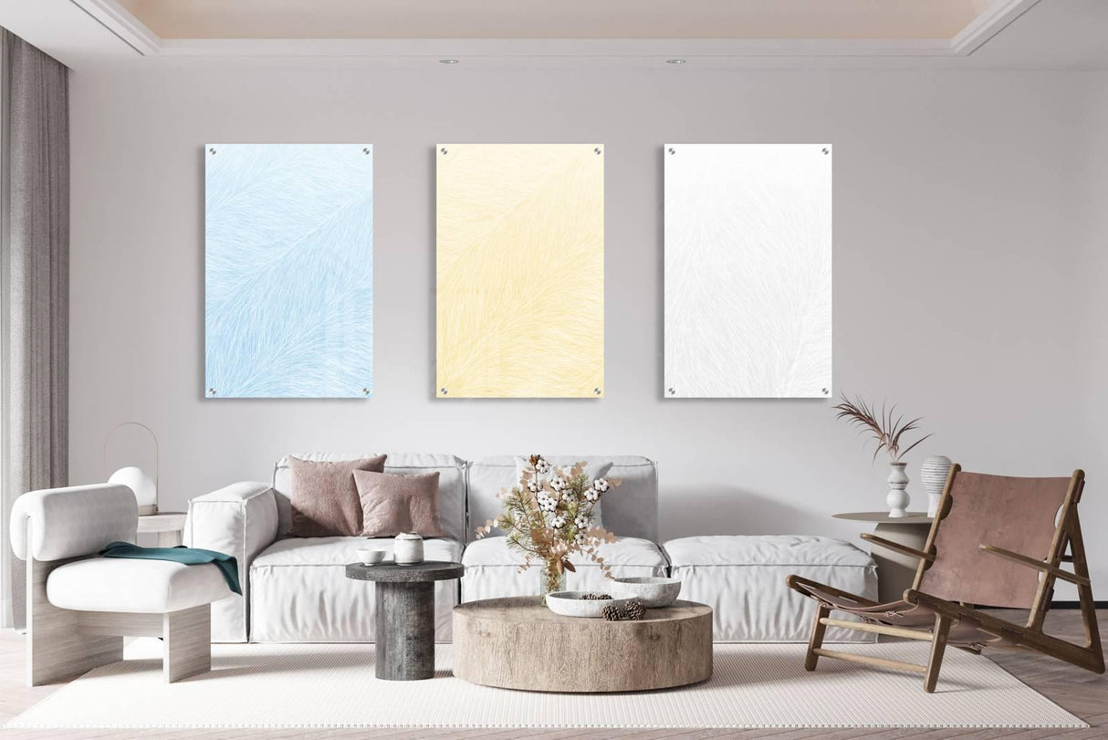 Feathers Pattern Set of 3 Prints Modern Wall Art Modern Artwork Image 1