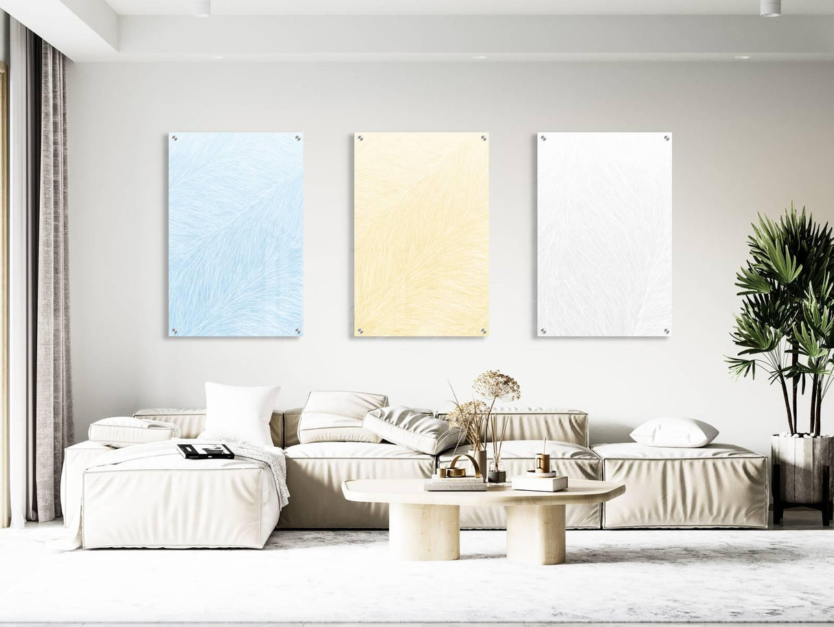 Feathers Pattern Set of 3 Prints Modern Wall Art Modern Artwork Image 2