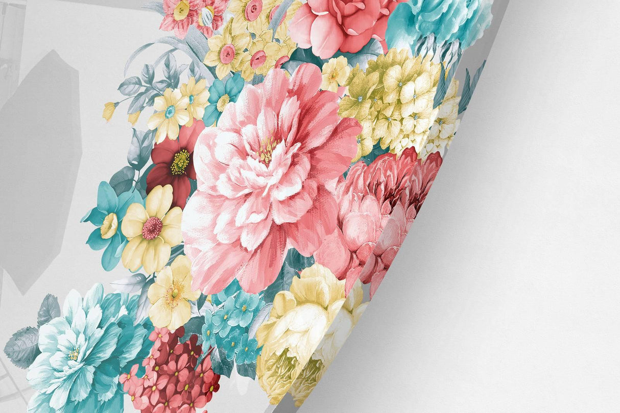 Floral Pattern Printed Transparent Acrylic Circle - uniqstiq