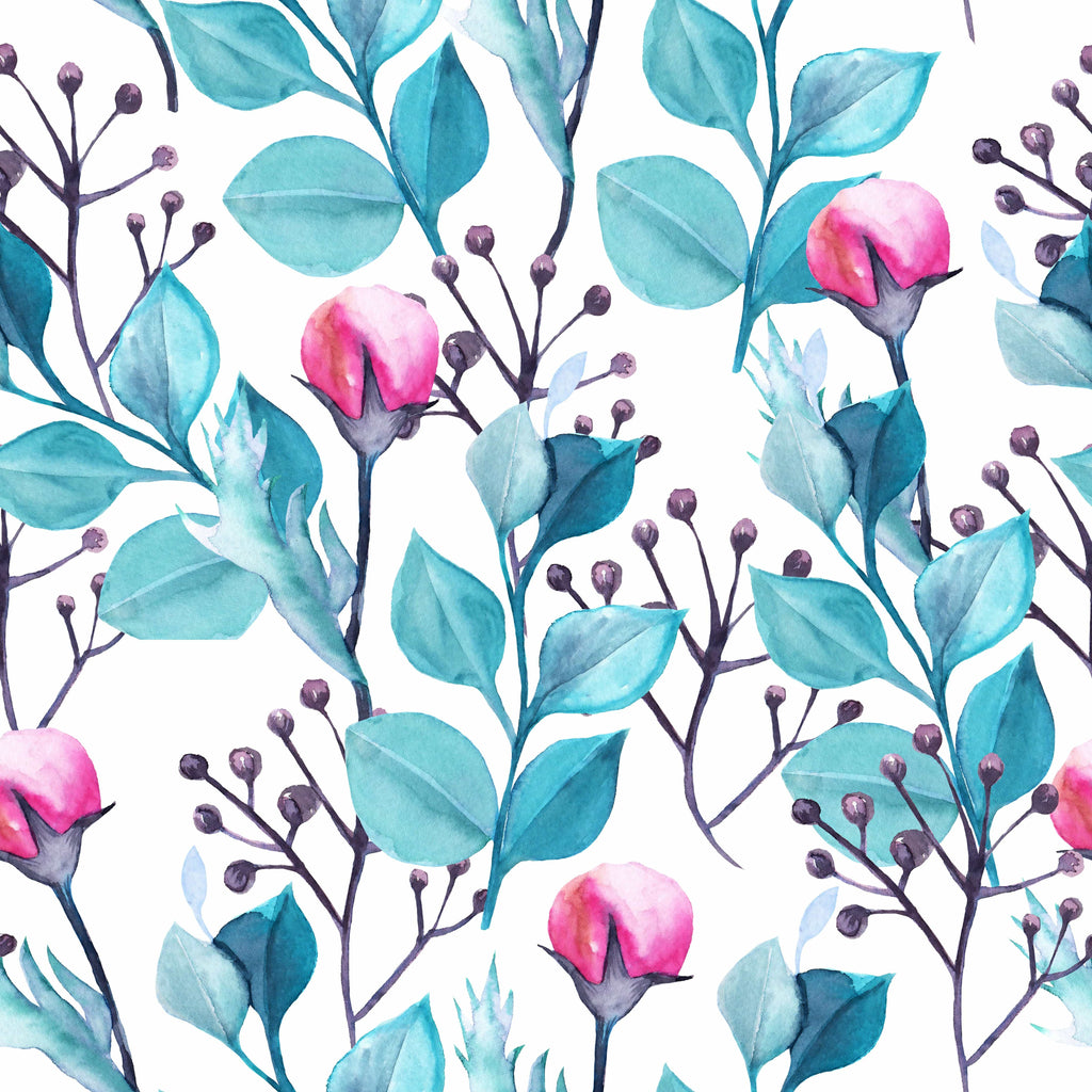 uniQstiQ Botanical Flowers and Leaves Mix Wallpaper Wallpaper