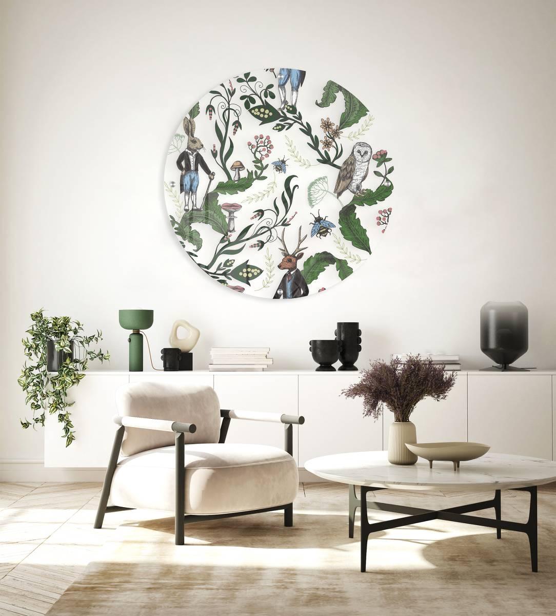 Forest Animals Printed Transparent Acrylic Circle - uniqstiq