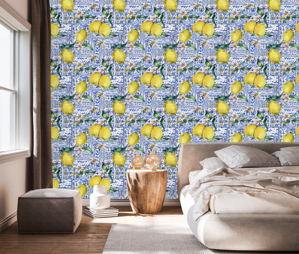 Lemon Pattern Wallpaper uniQstiQ Botanical