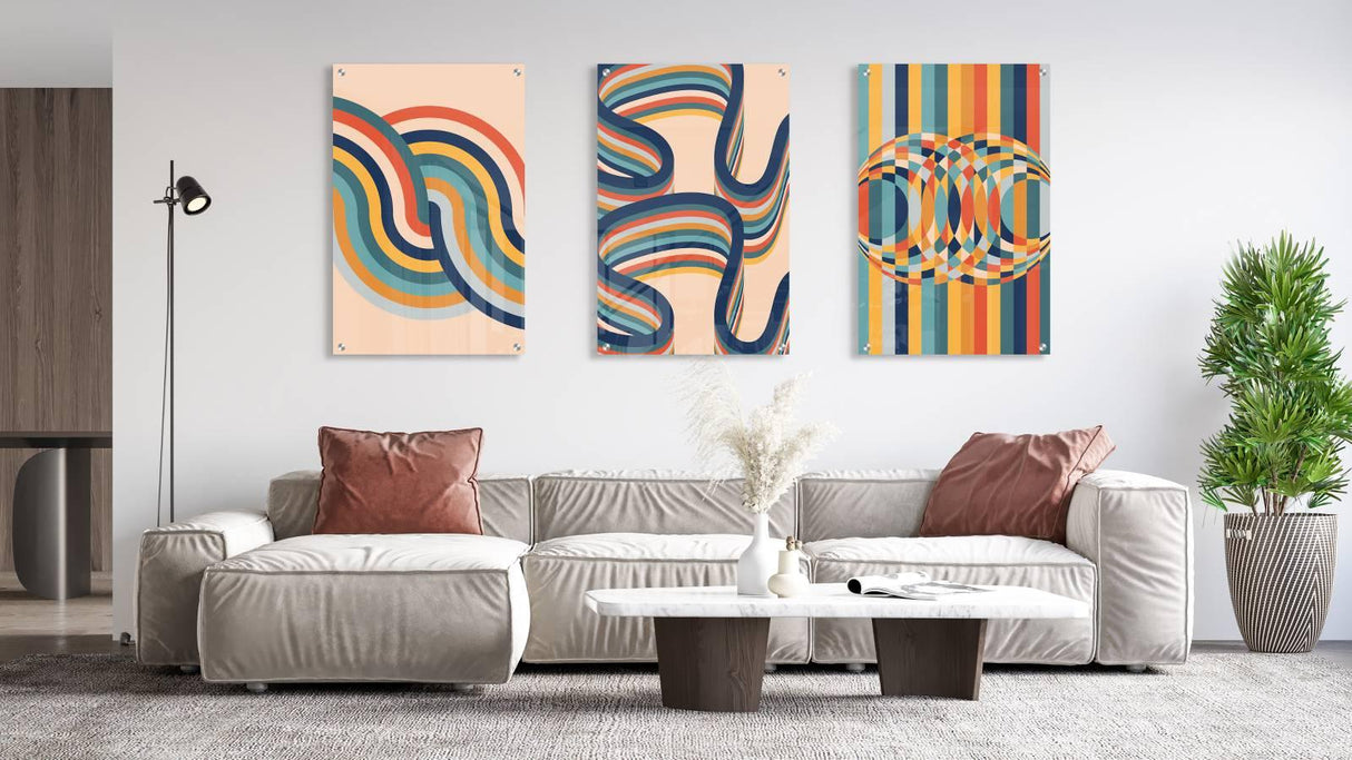 Geometrical Art Set of 3 Prints Modern Wall Art Modern Artwork Image 2