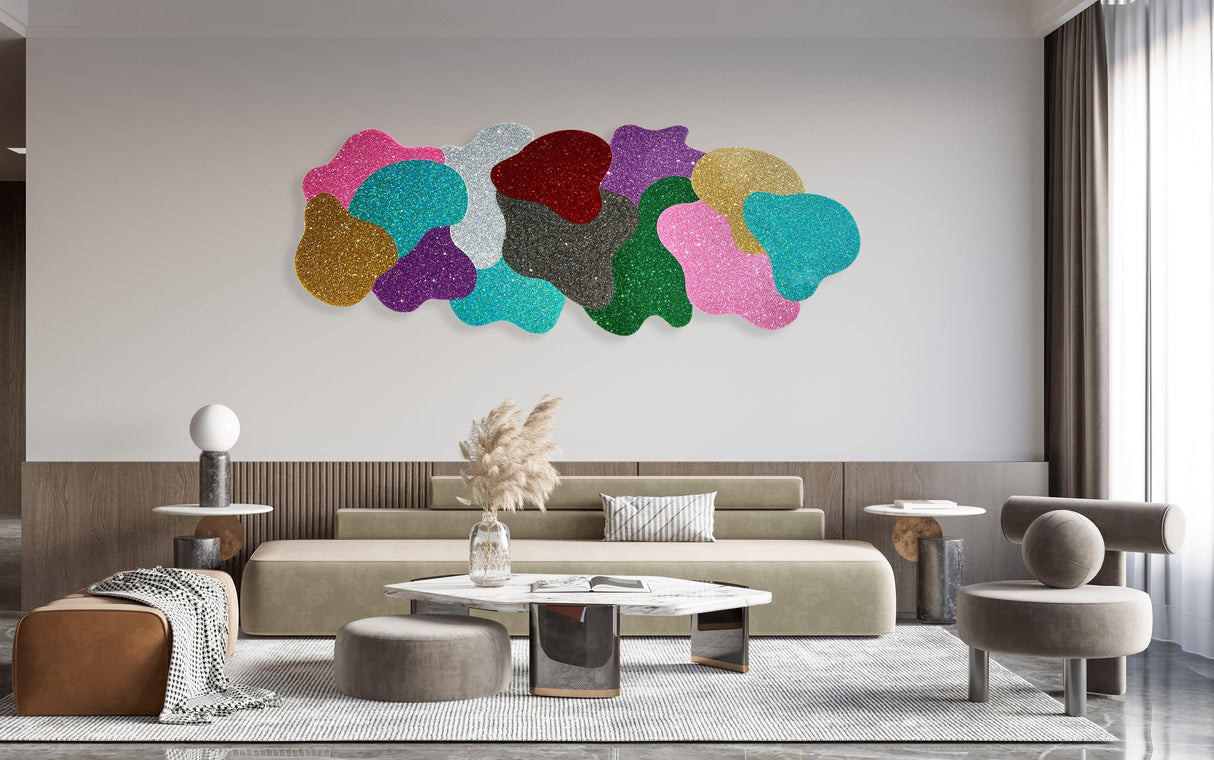 Glitter Abstract Art Wall Decor Wall Sculpture - uniqstiq
