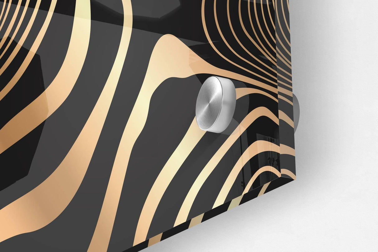 Gold Zebra Pattern Set of 3 Prints Modern Wall Art Modern Artwork Image 3