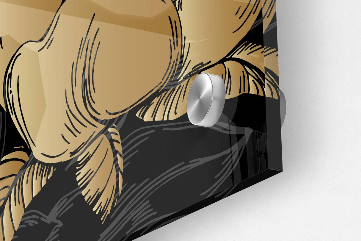 Golden Peonies Set of 3 Prints Modern Wall Art Modern Artwork Image 3