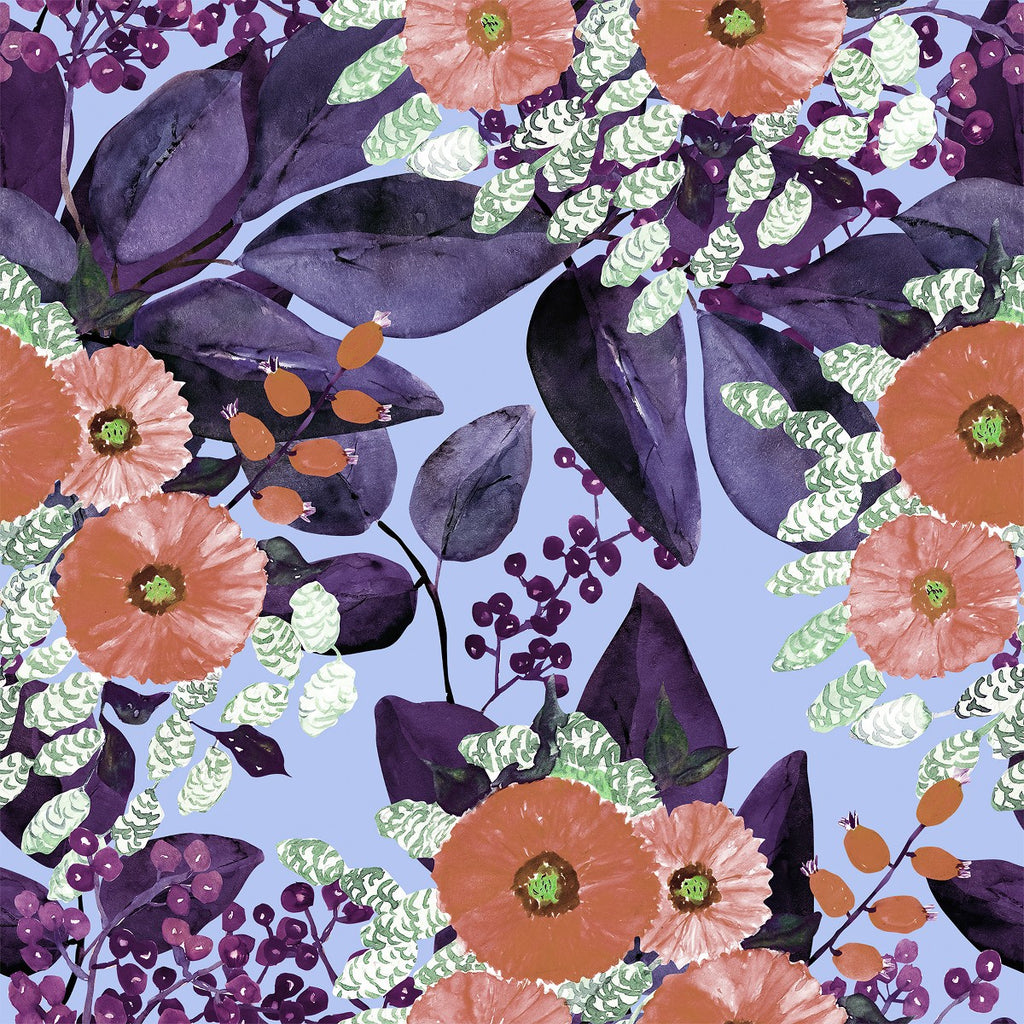 Purple Leaves Wallpaper uniQstiQ Floral