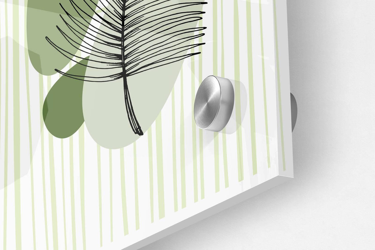 Green Leaves Pattern Set of 3 Prints Modern Wall Art Modern Artwork Image 3