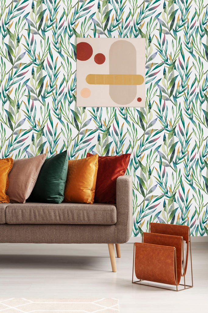 uniQstiQ Botanical Green Palm Branches Wallpaper Wallpaper