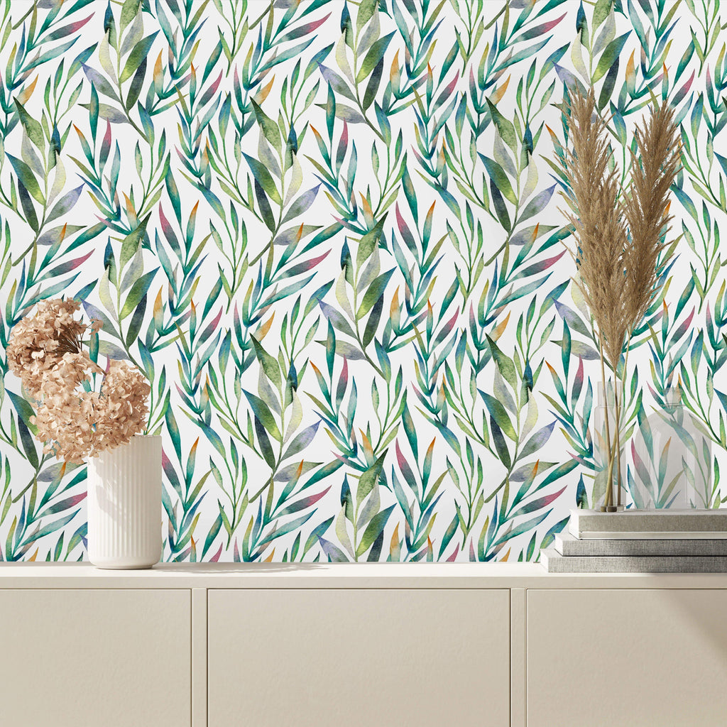 uniQstiQ Botanical Green Palm Branches Wallpaper Wallpaper