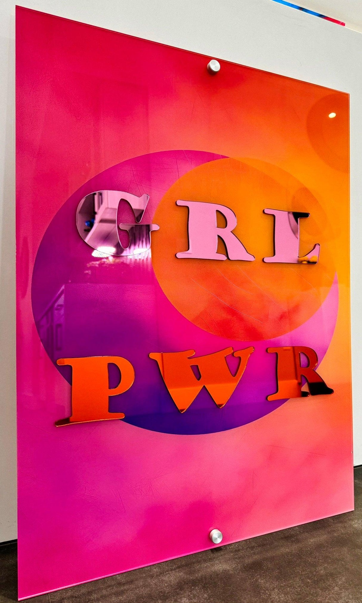 GRL PWR Trendy Wall Decor, Pop Art, Wall Sculpture, Extra Large Art, Girly Wall Art, Pink Wall Art, Maximalist Decor, Living Room Art - uniqstiq