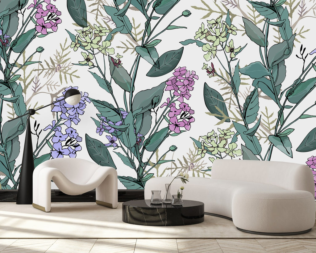 Light Floral Plant Wallpaper uniQstiQ Long Murals