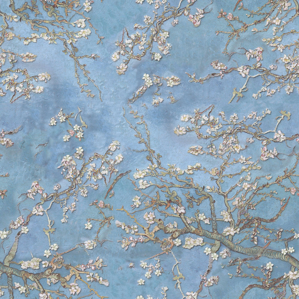 uniQstiQ Vintage Hand Painted Blooming Trees Wallpaper Wallpaper