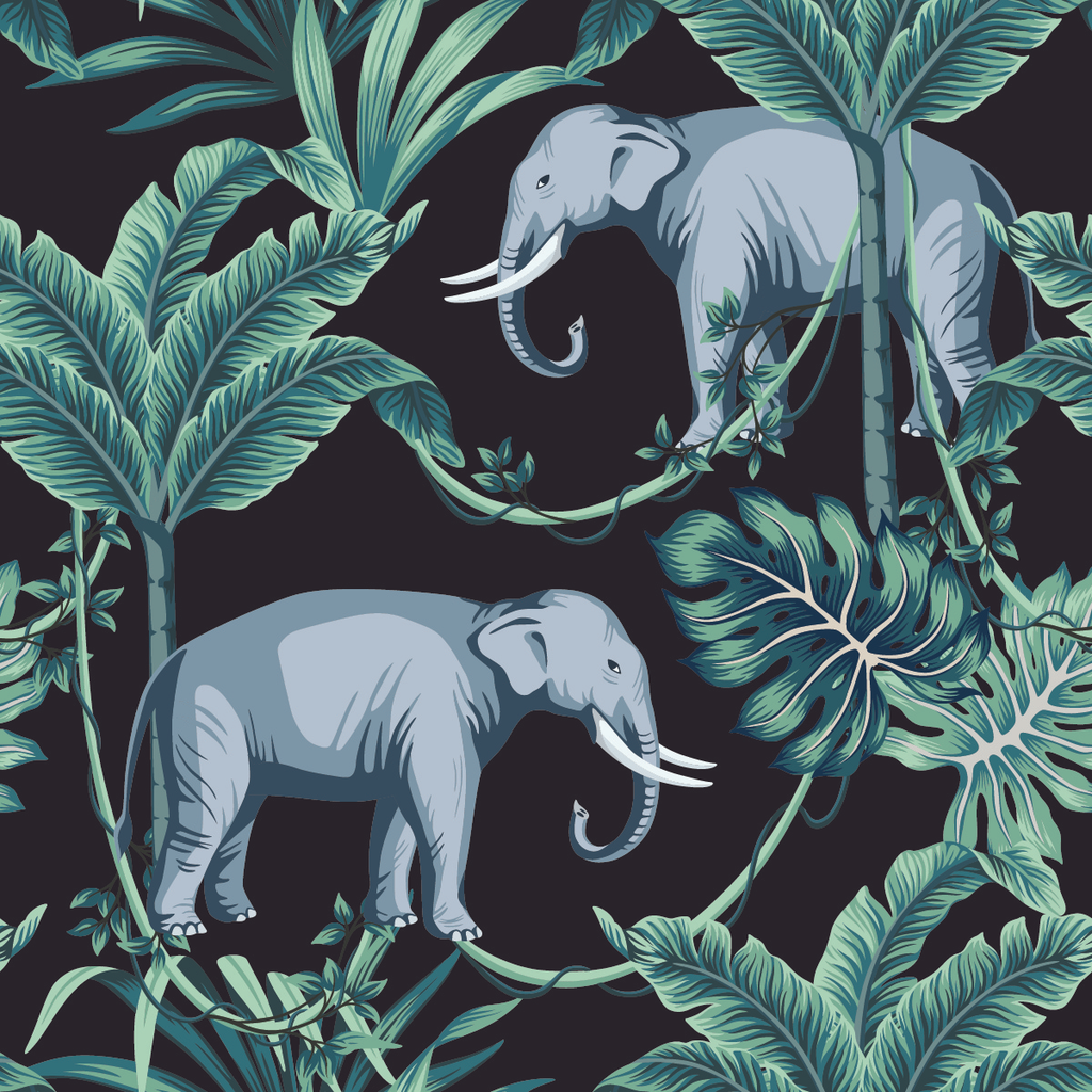 Elephants Pattern Wallpaper  uniQstiQ Kids
