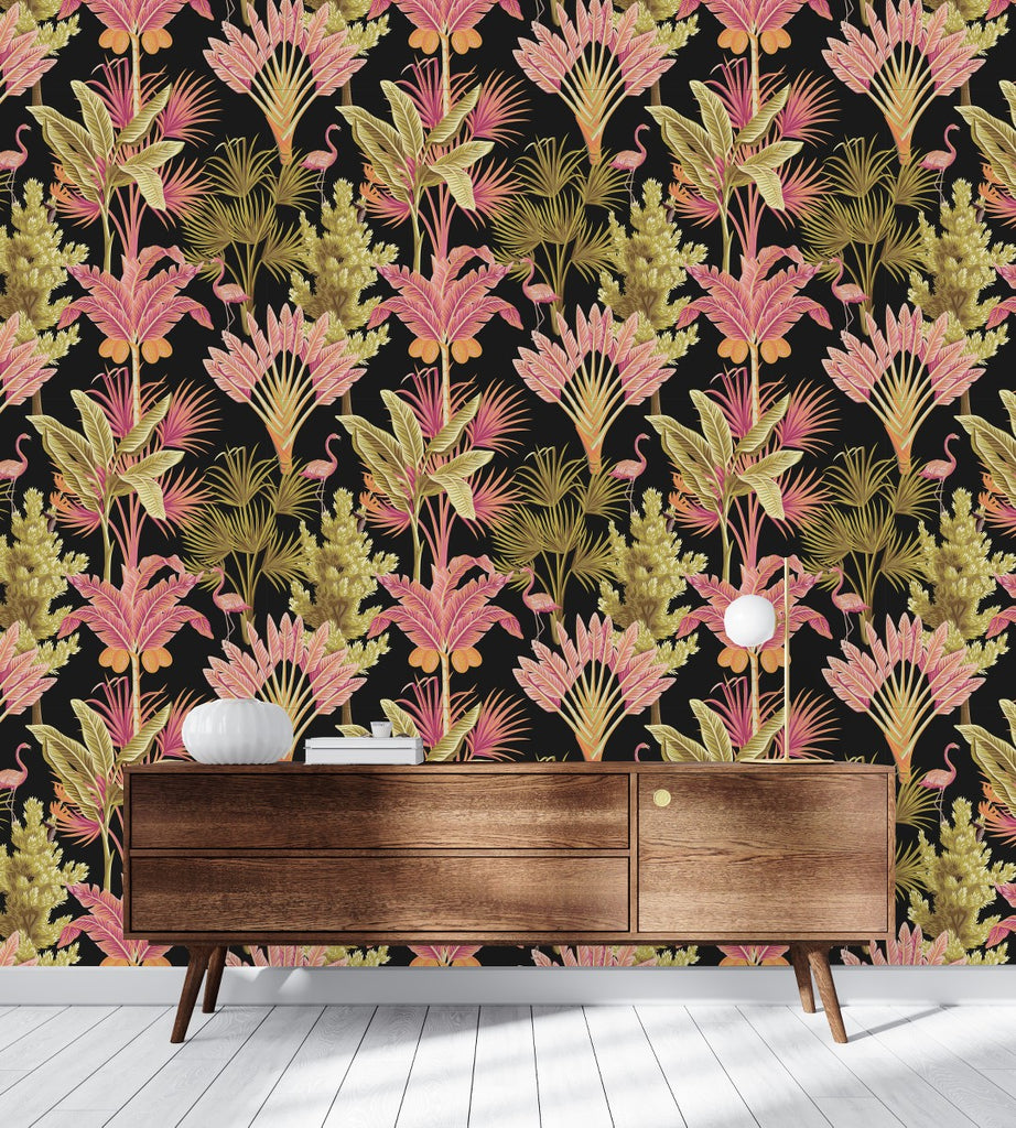 Pink and Gold Palms Wallpaper  uniQstiQ Tropical