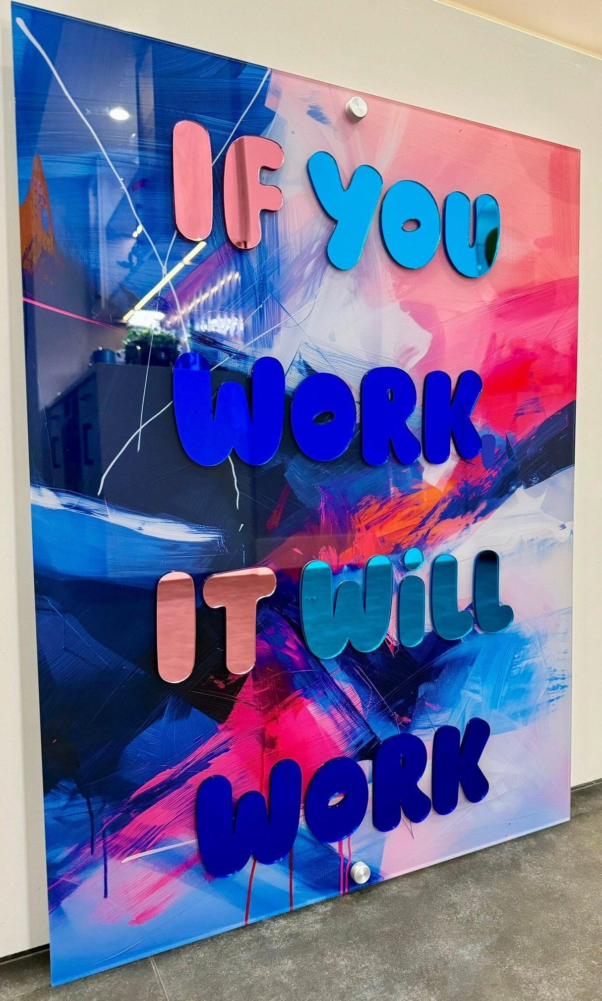 IF You Work It Will Work Motivational Quote Wall Art, Trendy Wall Art, Pop Art, Mid Century Modern Decor - uniqstiq