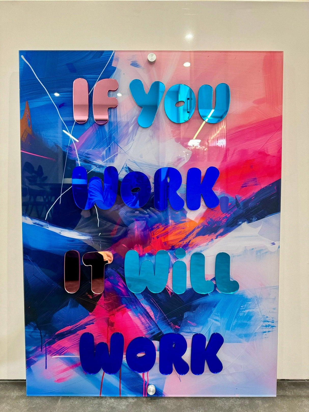 IF You Work It Will Work Motivational Quote Wall Art, Trendy Wall Art, Pop Art, Mid Century Modern Decor - uniqstiq