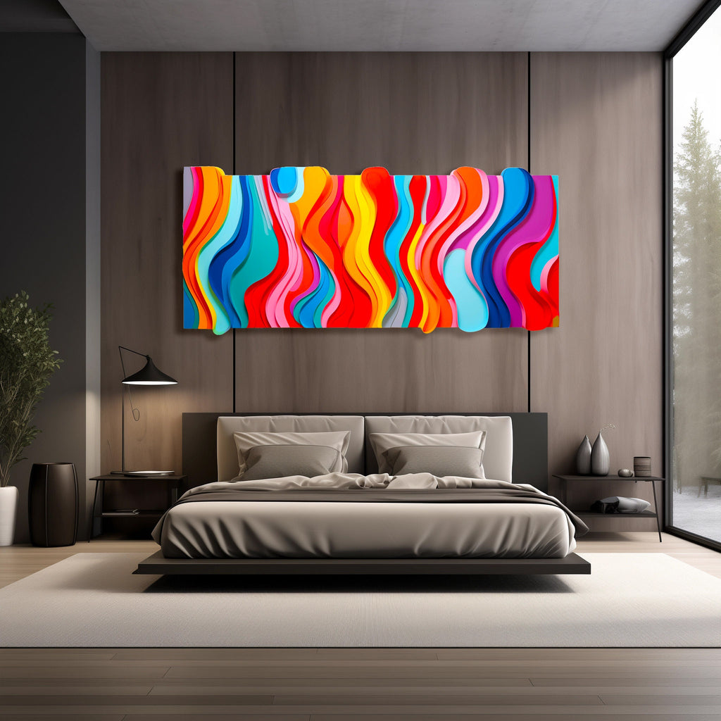 Multicolor Abstract Print on Plexiglass Pop Art Extra Large Wall Decor Glossy Acrylic Wall Art by UniQstiQ Wall Sculpture Abstract Art Printed