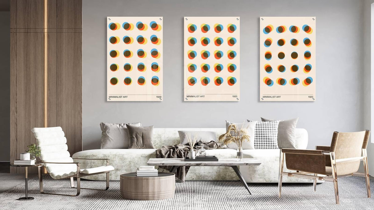 Illusion Pattern Set of 3 Prints Modern Wall Art Modern Artwork Image 1