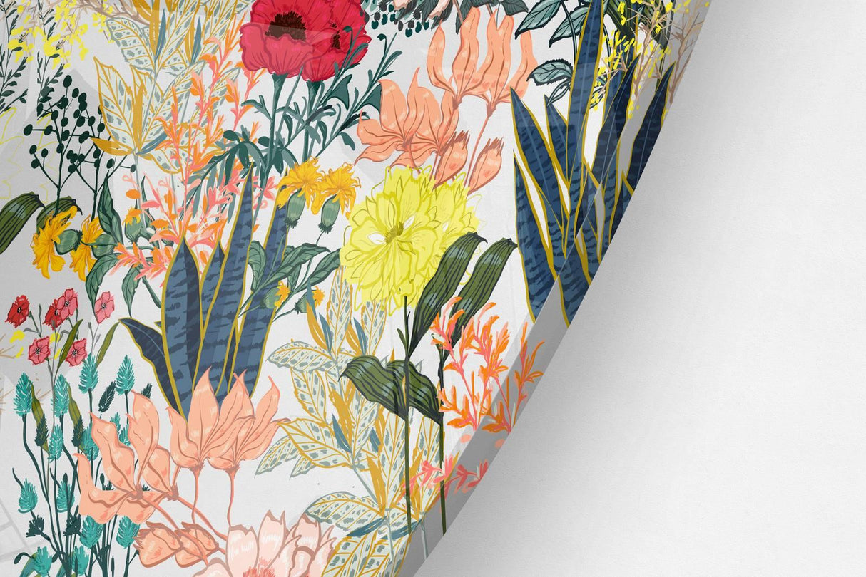 Ladybug and Floral Printed Transparent Acrylic Circle - uniqstiq