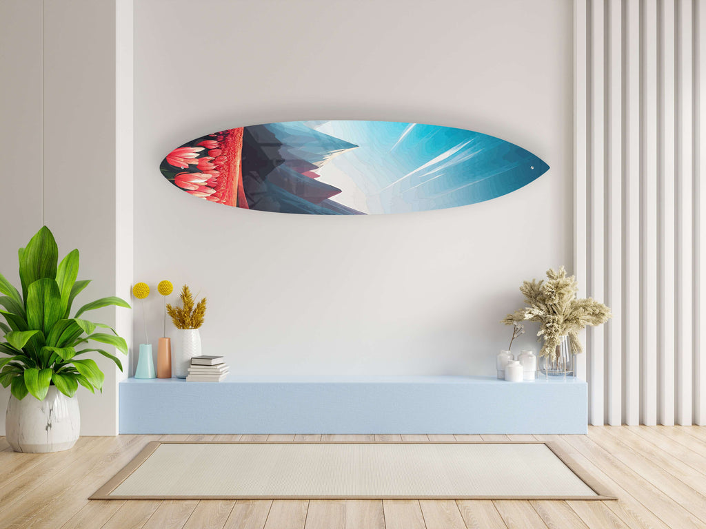 Landscape Pattern Acrylic Surfboard Wall Art