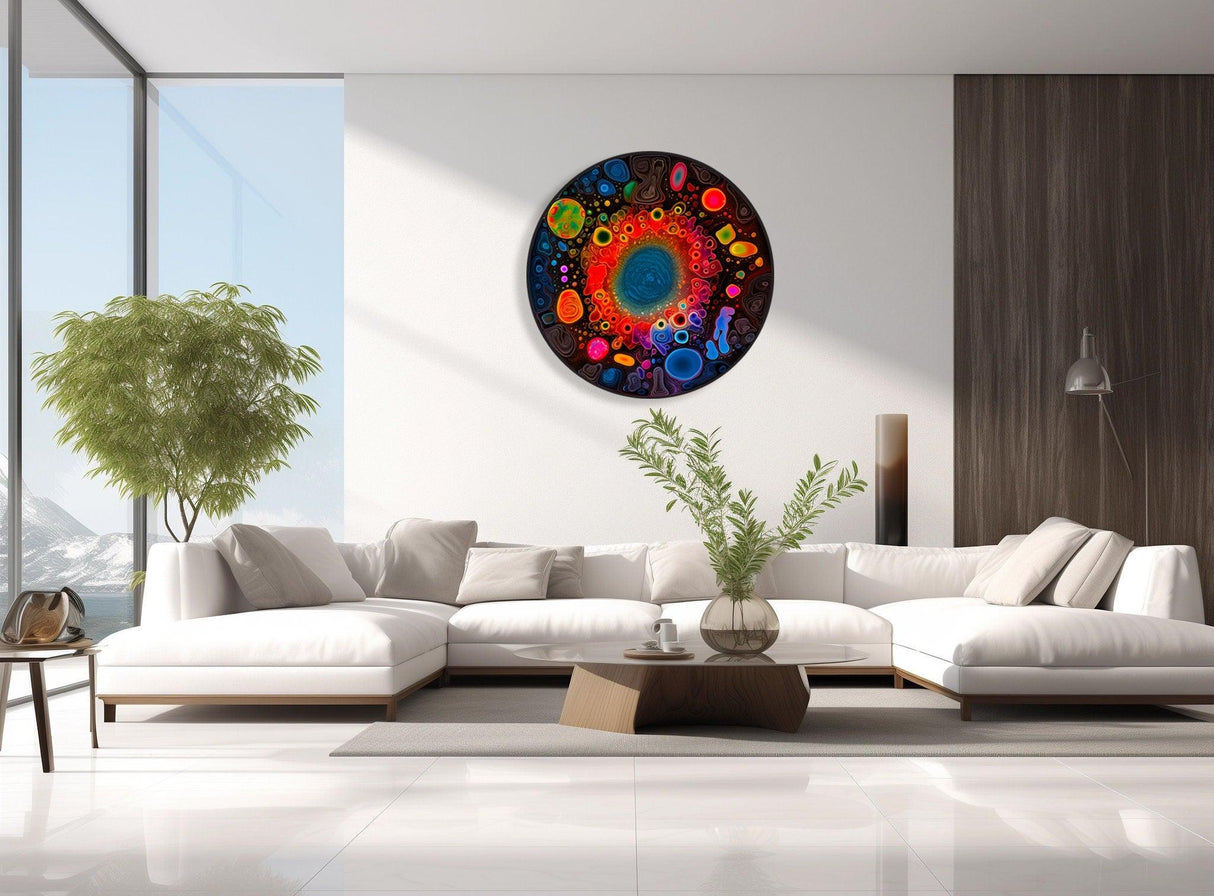Microbe Pop Art Multicolor LED Wall Art Illuminated Round Display Artwork Wall Decor Led Sign Medical Art Lighted Wall Art Christmas Gifts 3