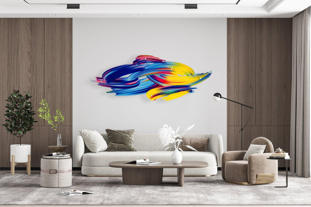 Mid Century Modern Wall /Oversized Multicolor Wall Art /Trendy Wall Art / Home Decor / Wall Decor/Wall Sculpture/ Printed Abstract Wall Decor - uniqstiq