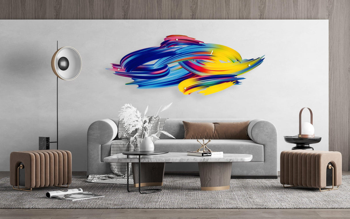 Mid Century Modern Wall /Oversized Multicolor Wall Art /Trendy Wall Art / Home Decor / Wall Decor/Wall Sculpture/ Printed Abstract Wall Decor - uniqstiq