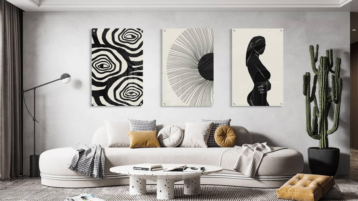 Modern Art Set of 3 Prints Modern Wall Art Modern Artwork Image 1