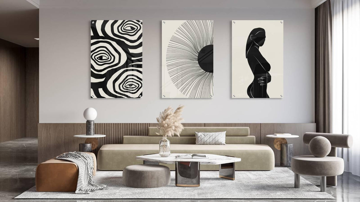 Modern Art Set of 3 Prints Modern Wall Art Modern Artwork Image 2