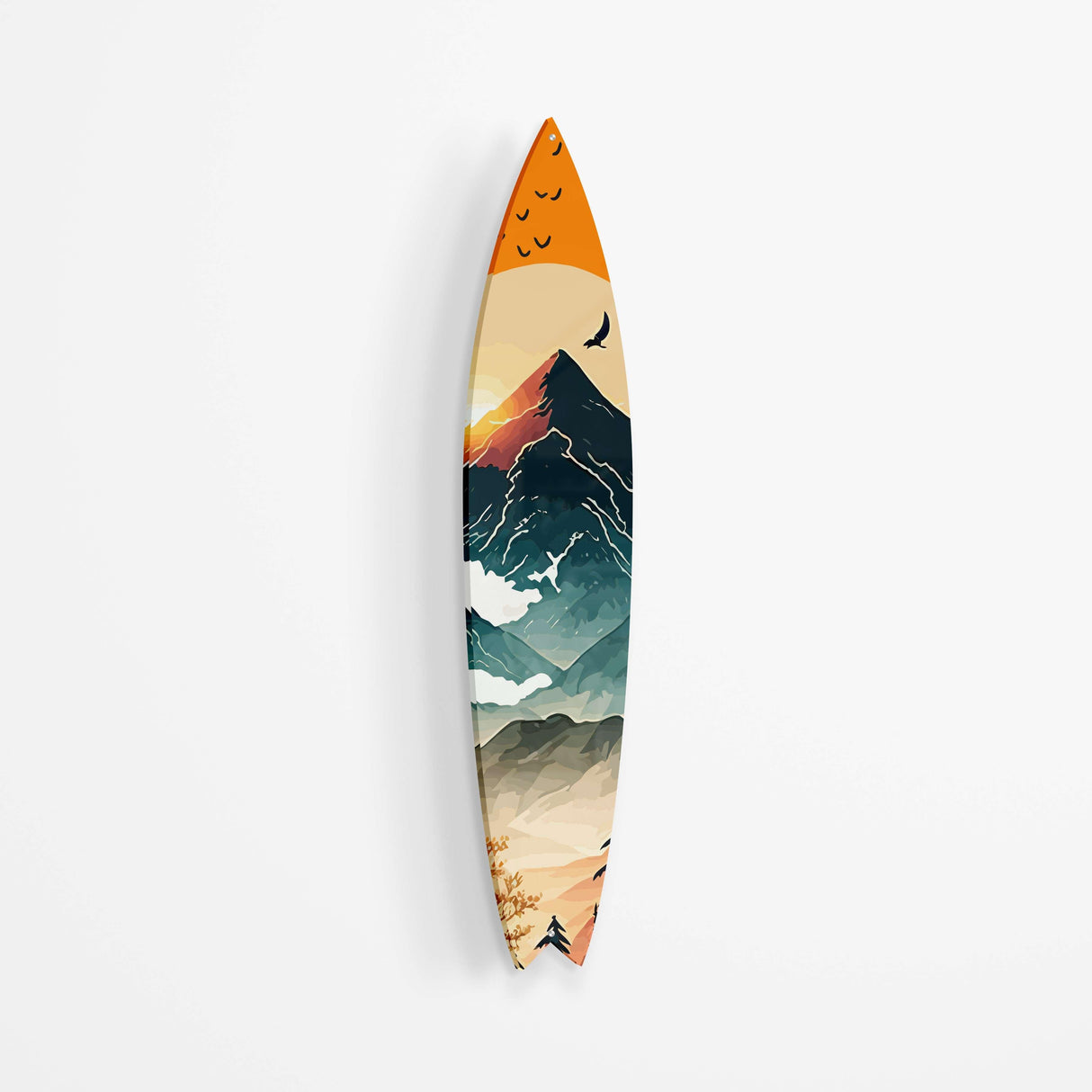 Mountains Horizon Acrylic Surfboard Wall Art - uniqstiq