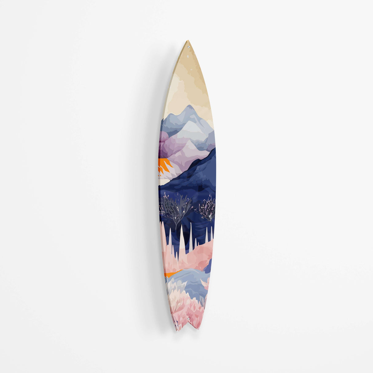 Mountains Tree Forest Acrylic Surfboard Wall Art - uniqstiq