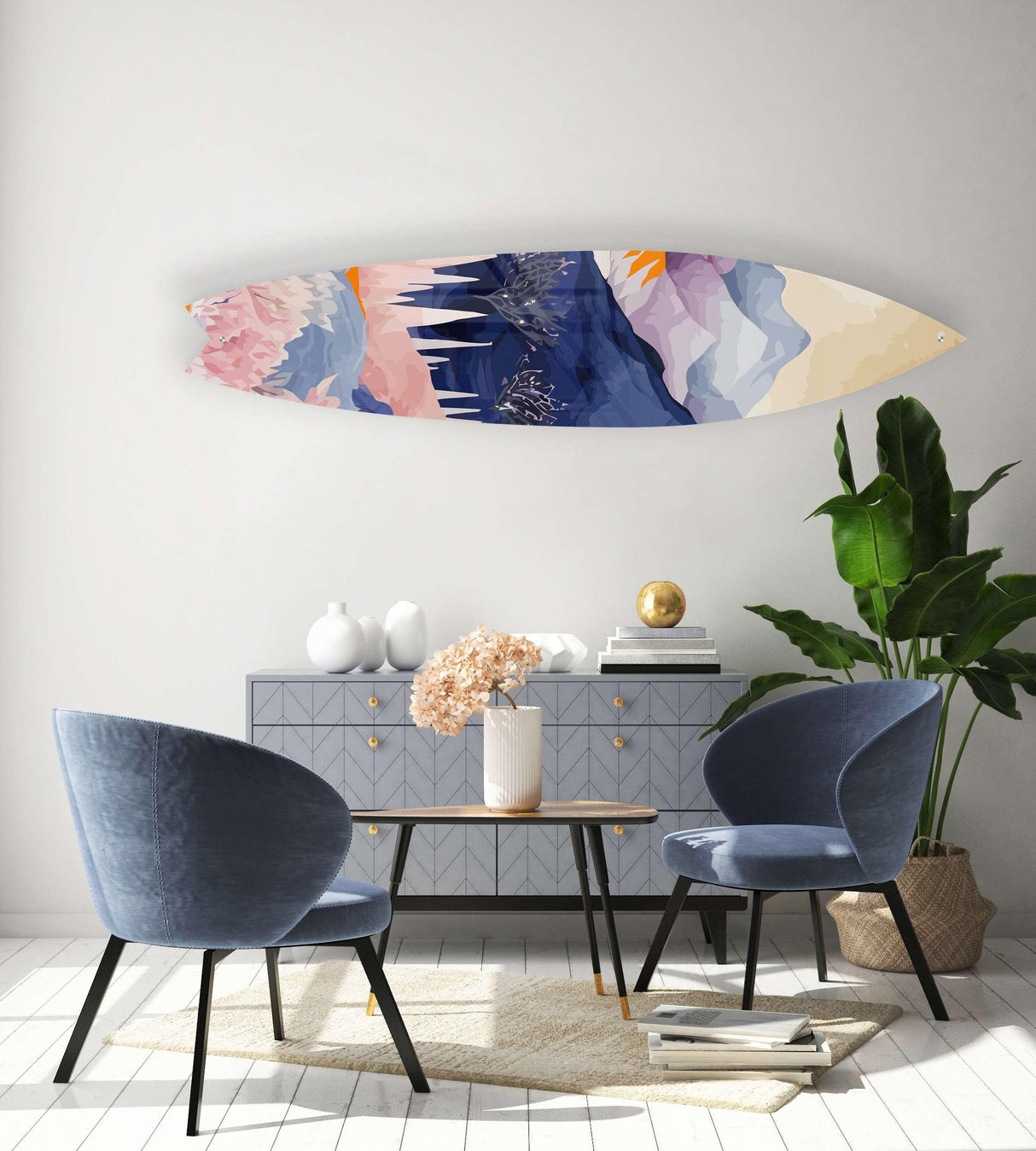 Mountains Tree Forest Acrylic Surfboard Wall Art - uniqstiq