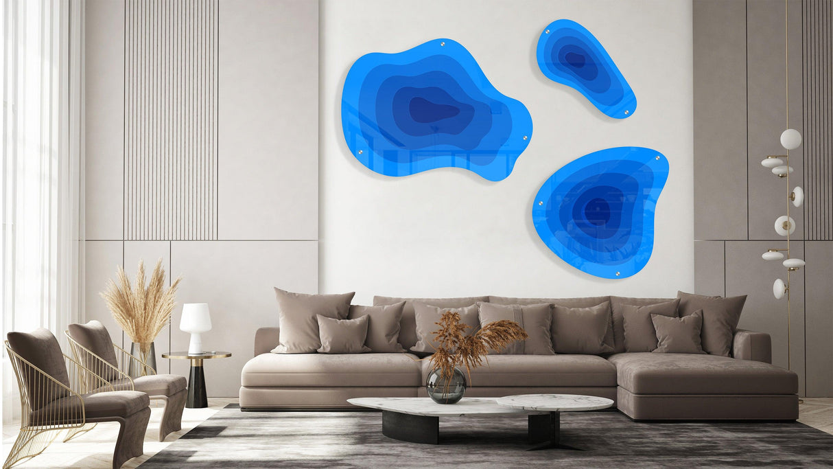 Multicolor Abstract Set of 3 Prints Acrylic Art Printed Wall Art - uniqstiq