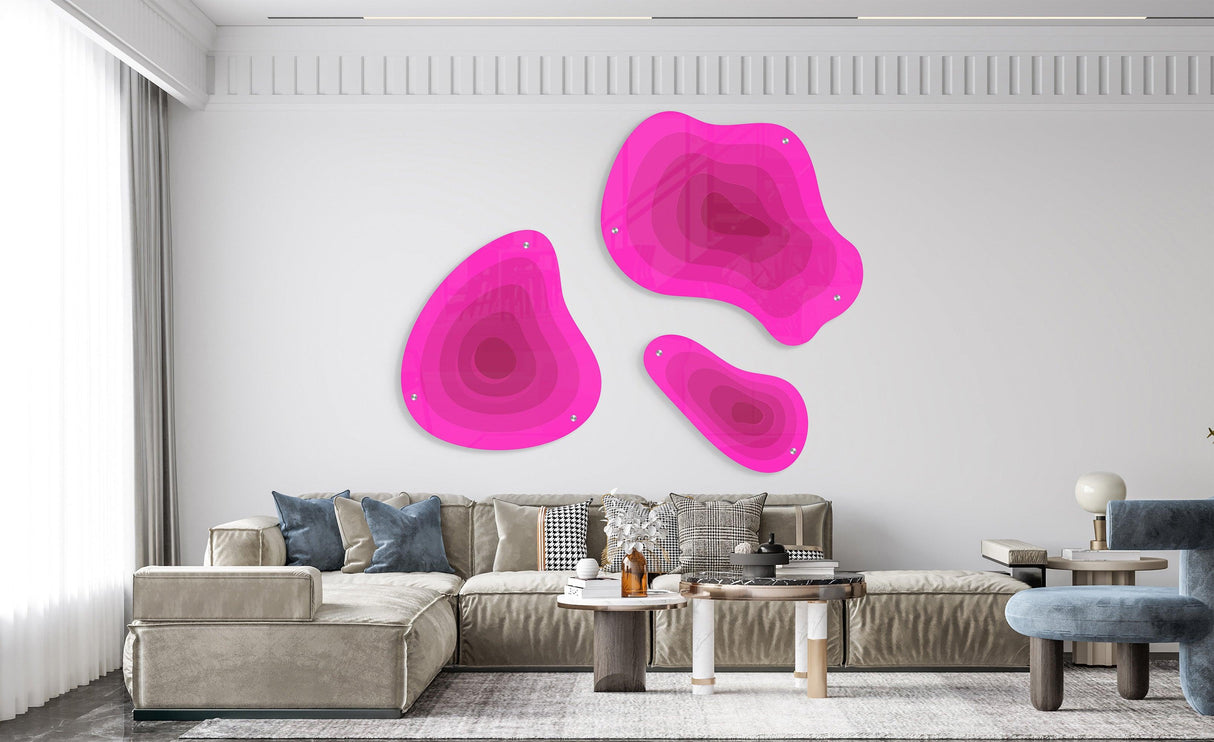 Multicolor Abstract Set of 3 Prints Acrylic Art Printed Wall Art - uniqstiq