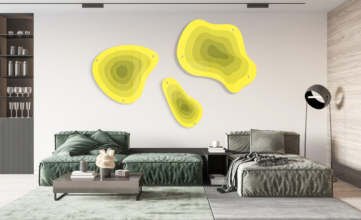 Multicolor Abstract Set of 3 Prints Acrylic Art Printed Wall Art - uniqstiq