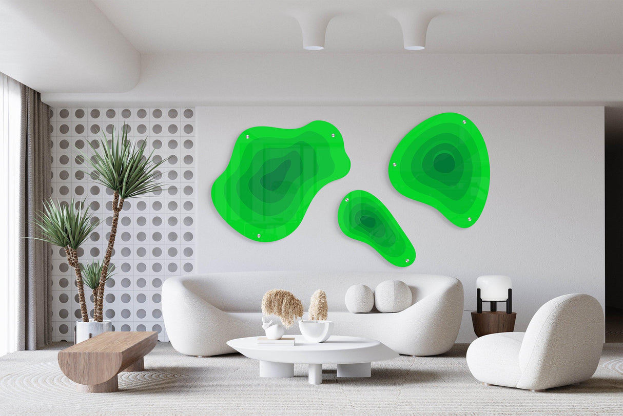 Multicolor Abstract Set of 3 Prints Acrylic Art Printed Wall Art - uniqstiq