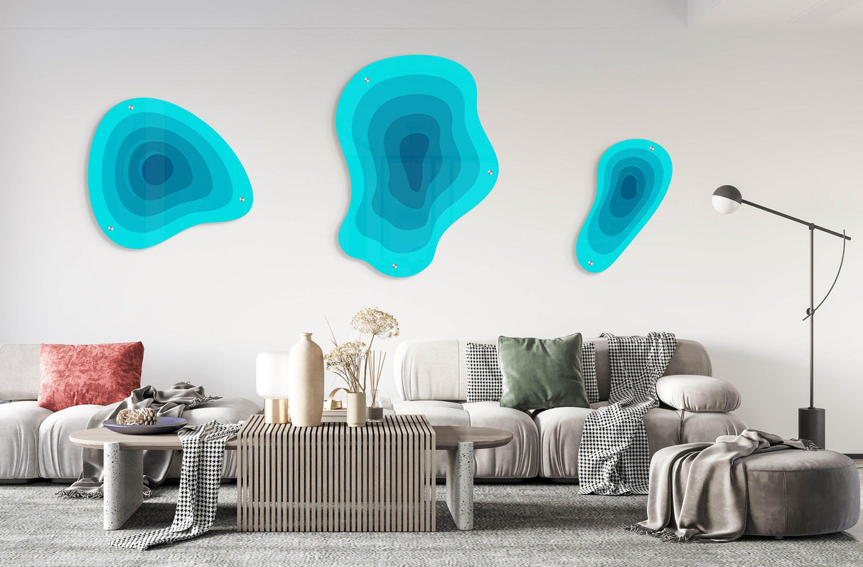 Multicolor Abstract Set of 3 Prints Acrylic Art Printed Wall Art - uniqstiq